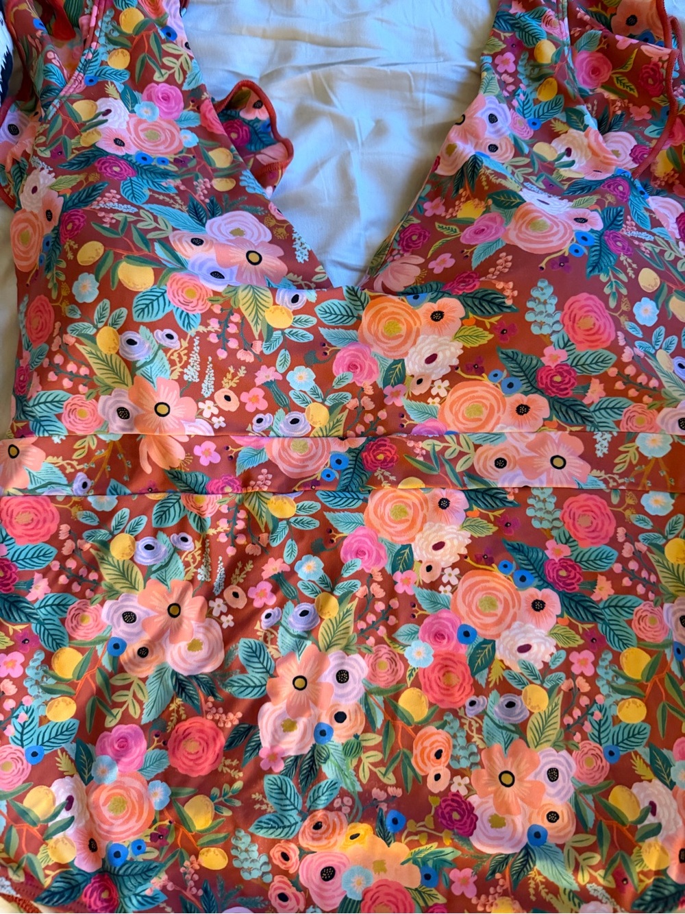 summersalt Coral Floral One-Piece with Ruffle Straps - Picture 2 of 4